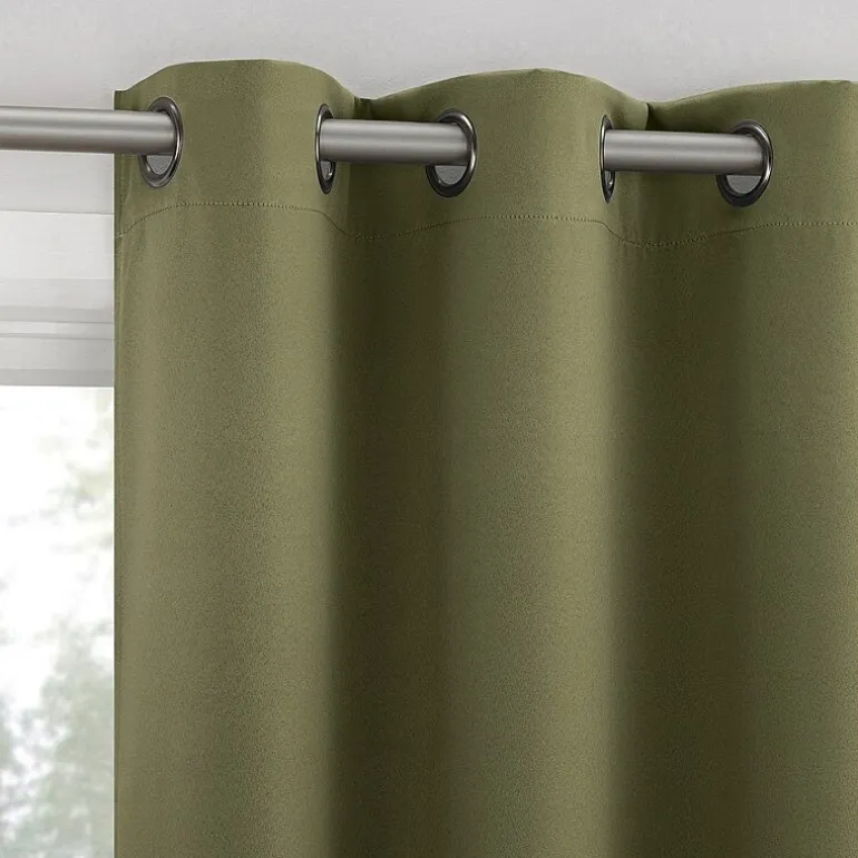 Sun Zero Sheridan Magnetic Closure Grommet Top 100% Blackout Set of 2 Curtain Panel