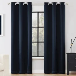 Sun Zero Sheridan Magnetic Closure Grommet Top 100% Blackout Set of 2 Curtain Panel