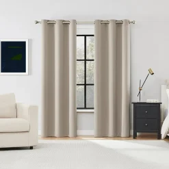 Sun Zero Sheridan Magnetic Closure Grommet Top 100% Blackout Set of 2 Curtain Panel