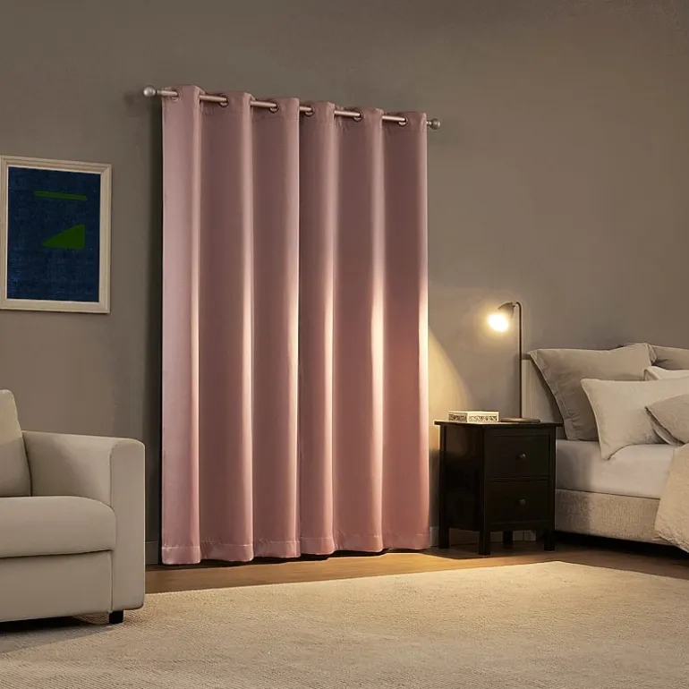 Sun Zero Sheridan Magnetic Closure Grommet Top 100% Blackout Set of 2 Curtain Panel