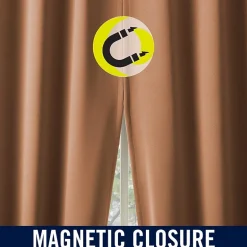 Sun Zero Sheridan Magnetic Closure Grommet Top 100% Blackout Set of 2 Curtain Panel