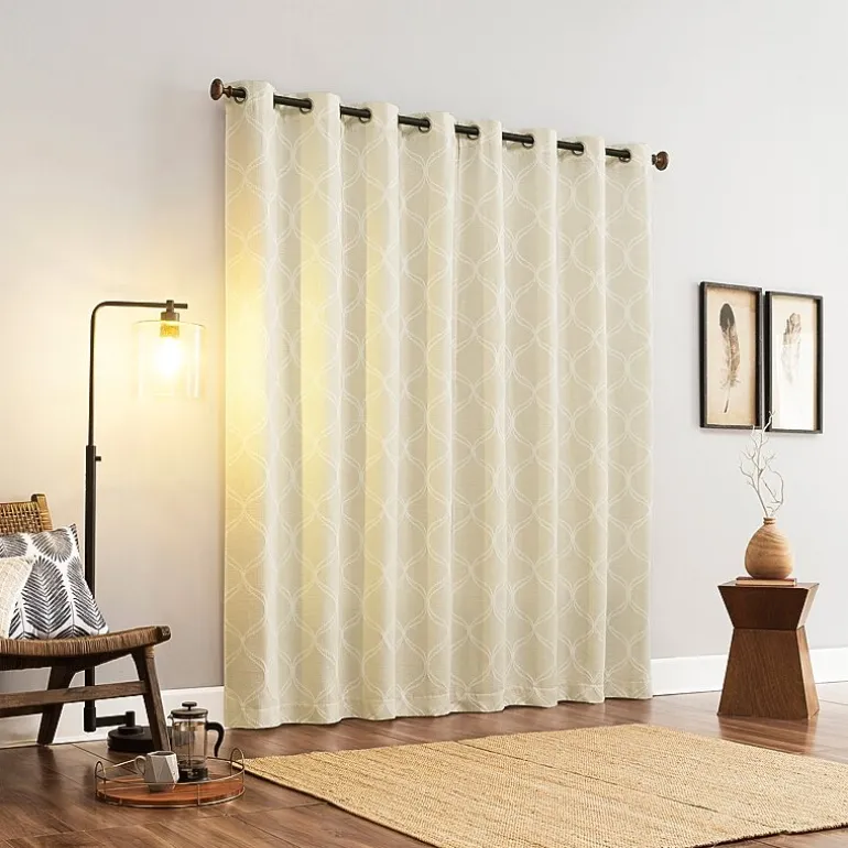 Sun Zero Tikal Woven Ogee Grommet Top Light-Filtering Single Curtain Panel