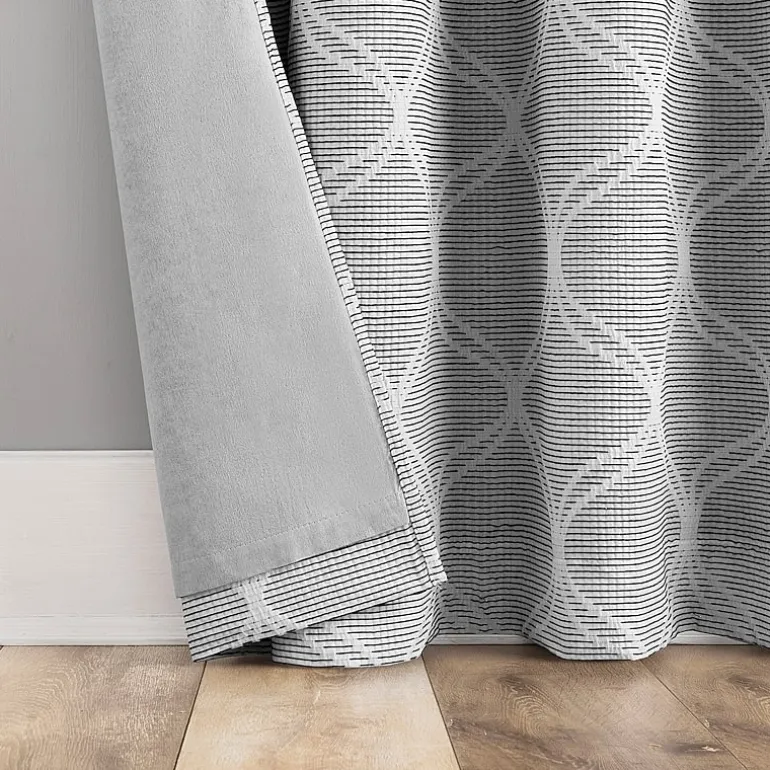 Sun Zero Tikal Woven Ogee Grommet Top Light-Filtering Single Curtain Panel