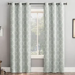 Sun Zero Tikal Woven Ogee Grommet Top Light-Filtering Single Curtain Panel
