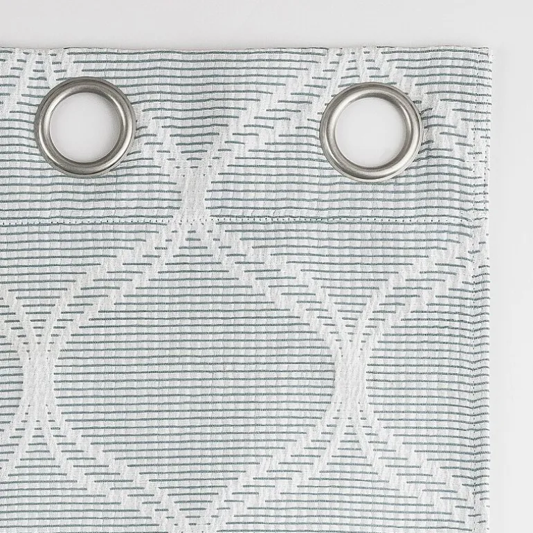 Sun Zero Tikal Woven Ogee Grommet Top Light-Filtering Single Curtain Panel