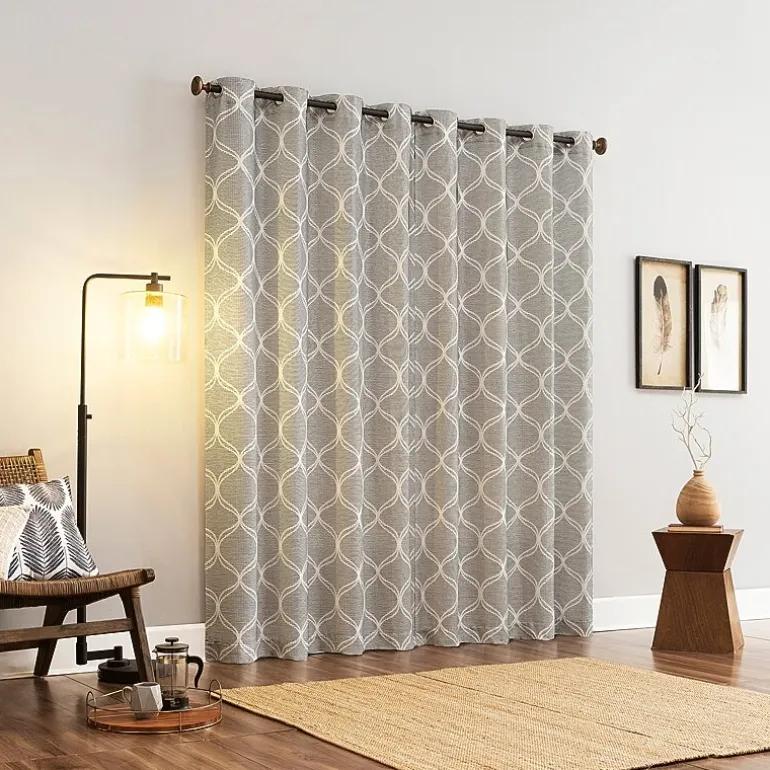 Sun Zero Tikal Woven Ogee Grommet Top Light-Filtering Single Curtain Panel