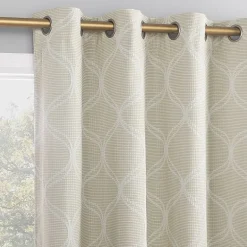 Sun Zero Tikal Woven Ogee Grommet Top Light-Filtering Single Curtain Panel