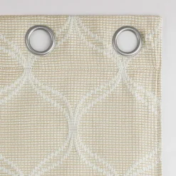 Sun Zero Tikal Woven Ogee Grommet Top Light-Filtering Single Curtain Panel