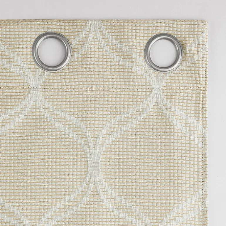 Sun Zero Tikal Woven Ogee Grommet Top Light-Filtering Single Curtain Panel