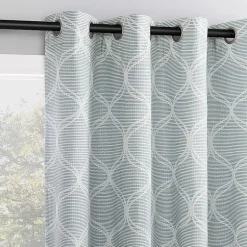 Sun Zero Tikal Woven Ogee Grommet Top Light-Filtering Single Curtain Panel