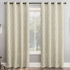 Sun Zero Tikal Woven Ogee Grommet Top Light-Filtering Single Curtain Panel