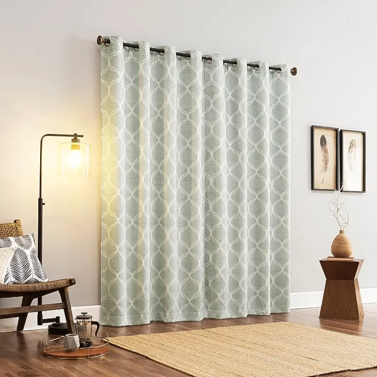 Sun Zero Tikal Woven Ogee Grommet Top Light-Filtering Single Curtain Panel