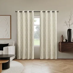 Sun Zero Tikal Woven Ogee Grommet Top Light-Filtering Single Curtain Panel
