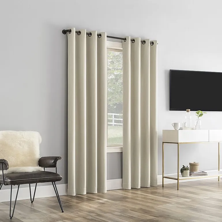 Sun Zero Tyrell Grommet Top Energy Saving 100% Blackout Single Curtain Panel