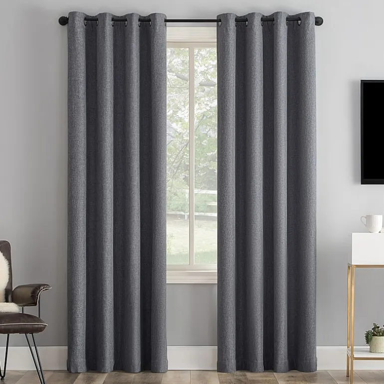 Sun Zero Tyrell Grommet Top Energy Saving 100% Blackout Single Curtain Panel