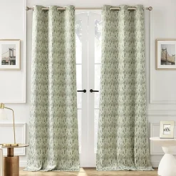 Sun Zero Vernon Monochrome Brushstrokes Magnetic Closure Grommet Top 100% Blackout Set of 2 Curtain Panel