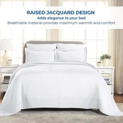 SUPERIOR® Basketweave Matelasse Cotton Woven Jacquard Bedspread