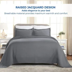 SUPERIOR® Basketweave Matelasse Cotton Woven Jacquard Bedspread