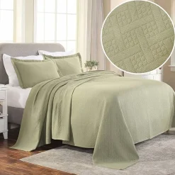 SUPERIOR® Basketweave Matelasse Cotton Woven Jacquard Bedspread