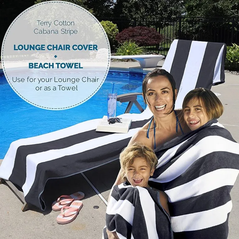 SUPERIOR® Cabana Collection | 100% Cotton Quick Dry Cabana Towel & Lounge Chair Cover