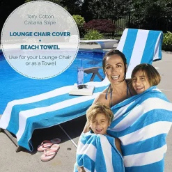 SUPERIOR® Cabana Collection | 100% Cotton Quick Dry Cabana Towel & Lounge Chair Cover
