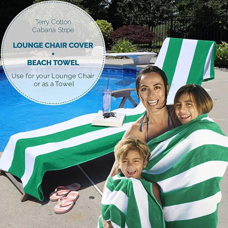 SUPERIOR® Cabana Collection | 100% Cotton Quick Dry Cabana Towel & Lounge Chair Cover