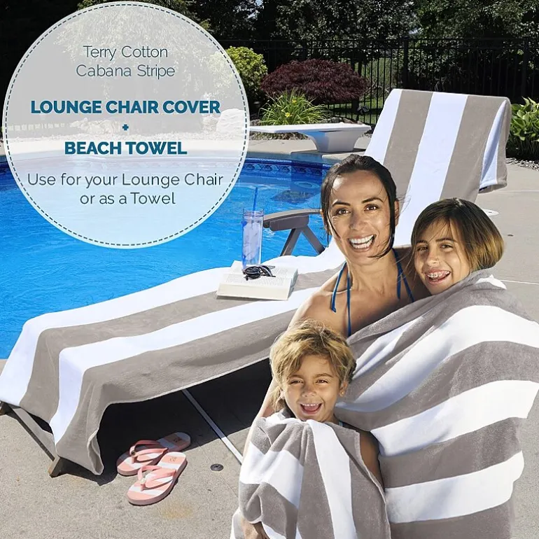 SUPERIOR® Cabana Collection | 100% Cotton Quick Dry Cabana Towel & Lounge Chair Cover