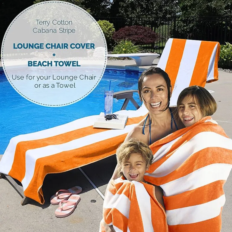 SUPERIOR® Cabana Collection | 100% Cotton Quick Dry Cabana Towel & Lounge Chair Cover