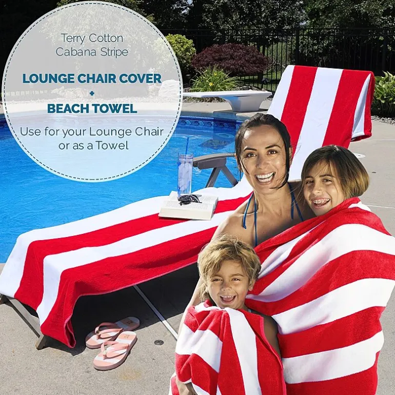 SUPERIOR® Cabana Collection | 100% Cotton Quick Dry Cabana Towel & Lounge Chair Cover