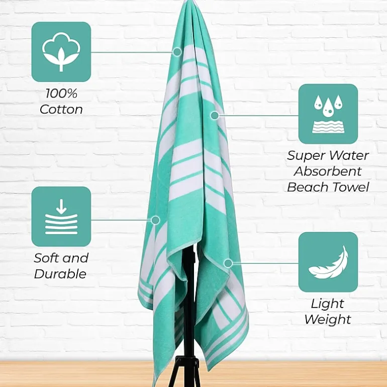 SUPERIOR® Cabana Collection |100% Cotton Quick Dry 2 Piece Beach Towel Set