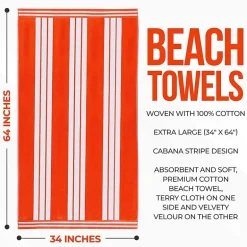 SUPERIOR® Cabana Collection |100% Cotton Quick Dry 2 Piece Beach Towel Set