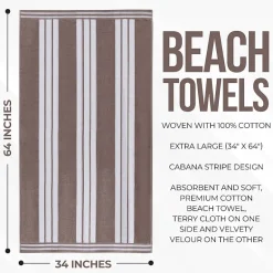 SUPERIOR® Cabana Collection |100% Cotton Quick Dry 2 Piece Beach Towel Set