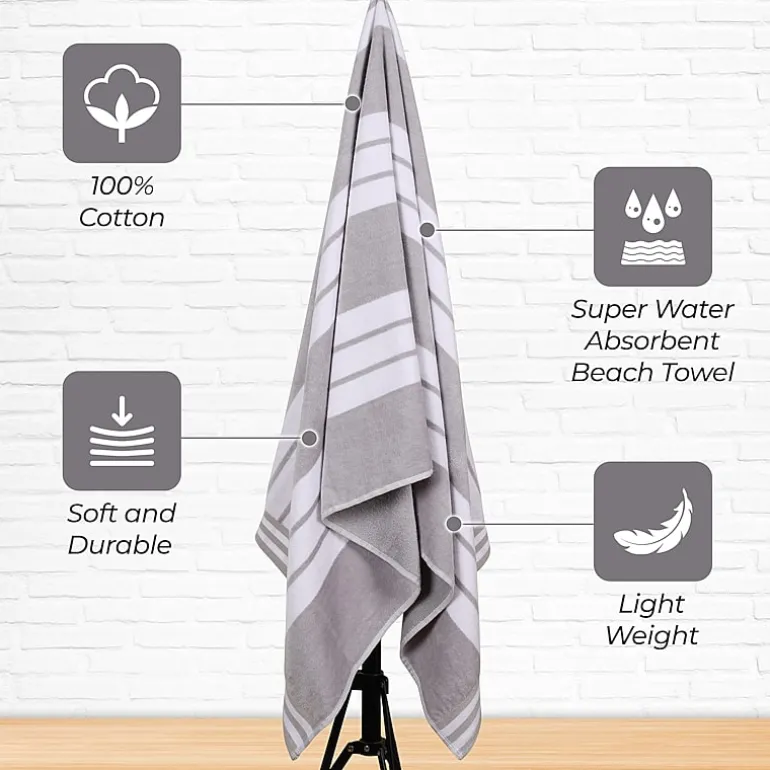 SUPERIOR® Cabana Collection |100% Cotton Quick Dry 2 Piece Beach Towel Set