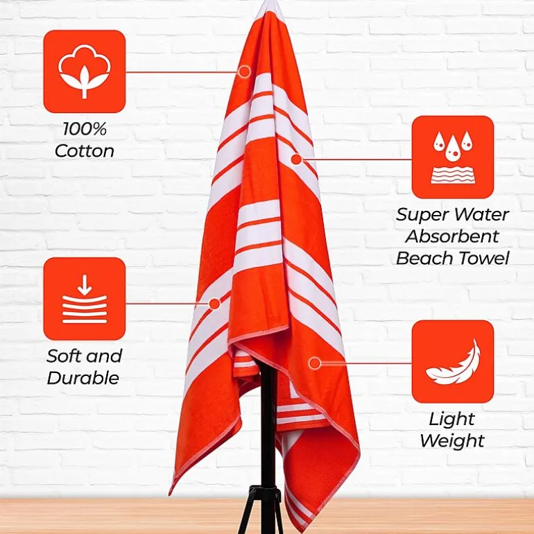 SUPERIOR® Cabana Collection |100% Cotton Quick Dry 2 Piece Beach Towel Set