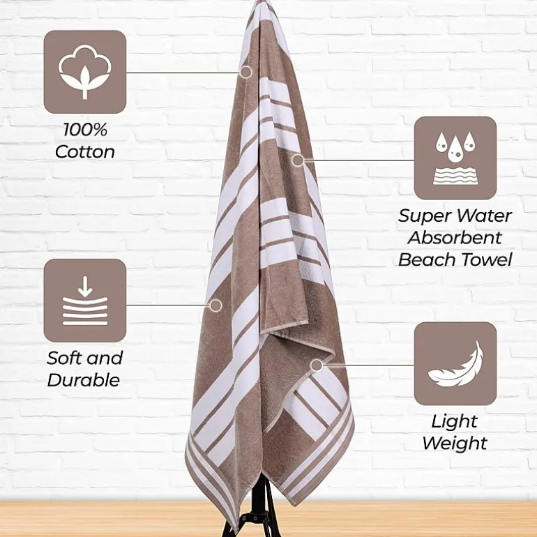 SUPERIOR® Cabana Collection |100% Cotton Quick Dry 2 Piece Beach Towel Set