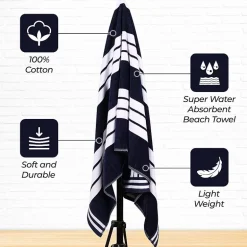 SUPERIOR® Cabana Collection |100% Cotton Quick Dry 2 Piece Beach Towel Set