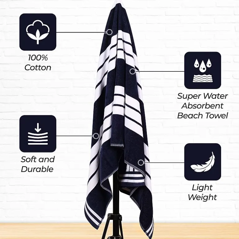 SUPERIOR® Cabana Collection |100% Cotton Quick Dry 2 Piece Beach Towel Set