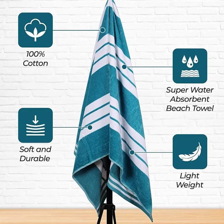 SUPERIOR® Cabana Collection |100% Cotton Quick Dry 2 Piece Beach Towel Set