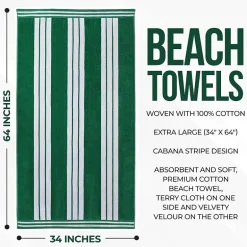 SUPERIOR® Cabana Collection | 100% Cotton Quick Dry Beach Towel
