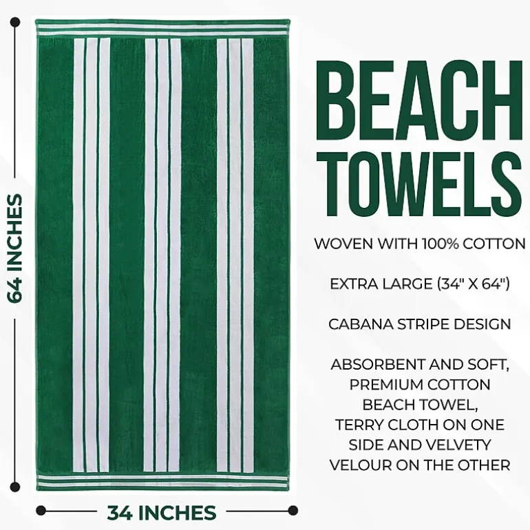 SUPERIOR® Cabana Collection | 100% Cotton Quick Dry Beach Towel