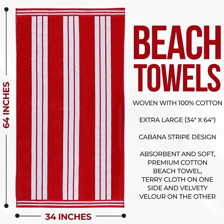 SUPERIOR® Cabana Collection | 100% Cotton Quick Dry Beach Towel