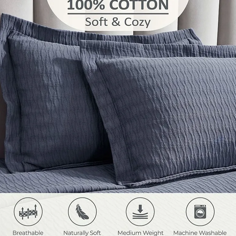 SUPERIOR® Calvert Cotton Lattice Geometric Jacquard Bedspread