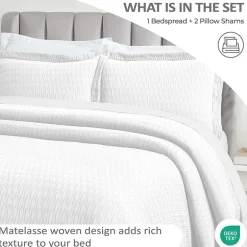 SUPERIOR® Calvert Cotton Lattice Geometric Jacquard Bedspread