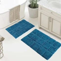 SUPERIOR® Cotton Checkers 2-Pc Bath Bath Rug