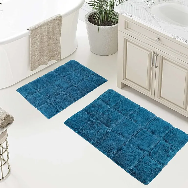 SUPERIOR® Cotton Checkers 2-Pc Bath Bath Rug