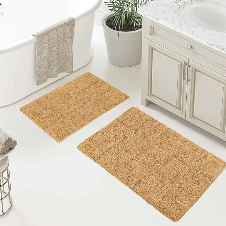 SUPERIOR® Cotton Checkers 2-Pc Bath Bath Rug