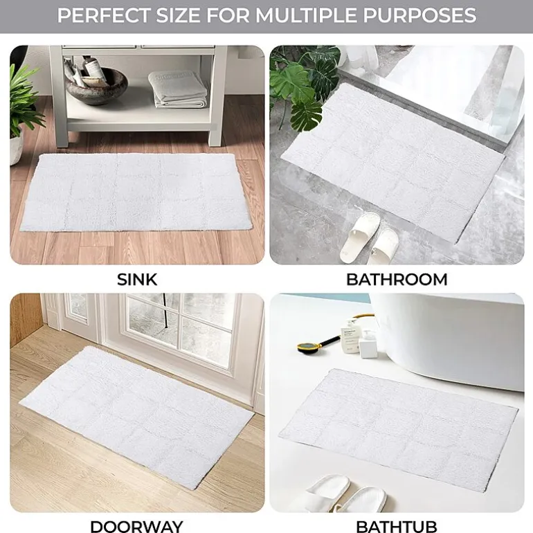 SUPERIOR® Cotton Checkers 2-Pc Bath Bath Rug
