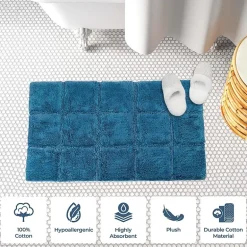 SUPERIOR® Cotton Checkers 2-Pc Bath Bath Rug