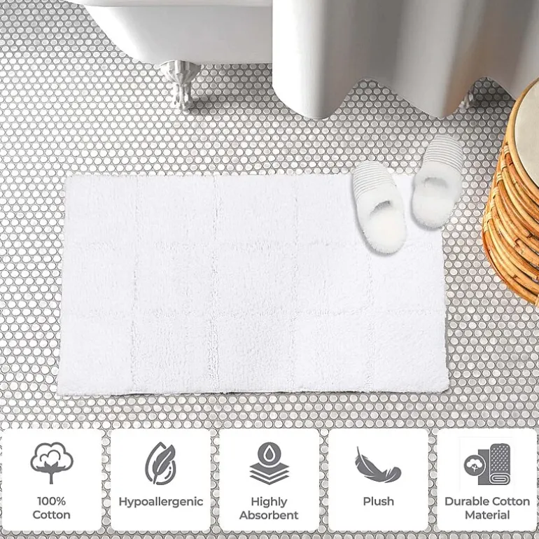 SUPERIOR® Cotton Checkers 2-Pc Bath Bath Rug