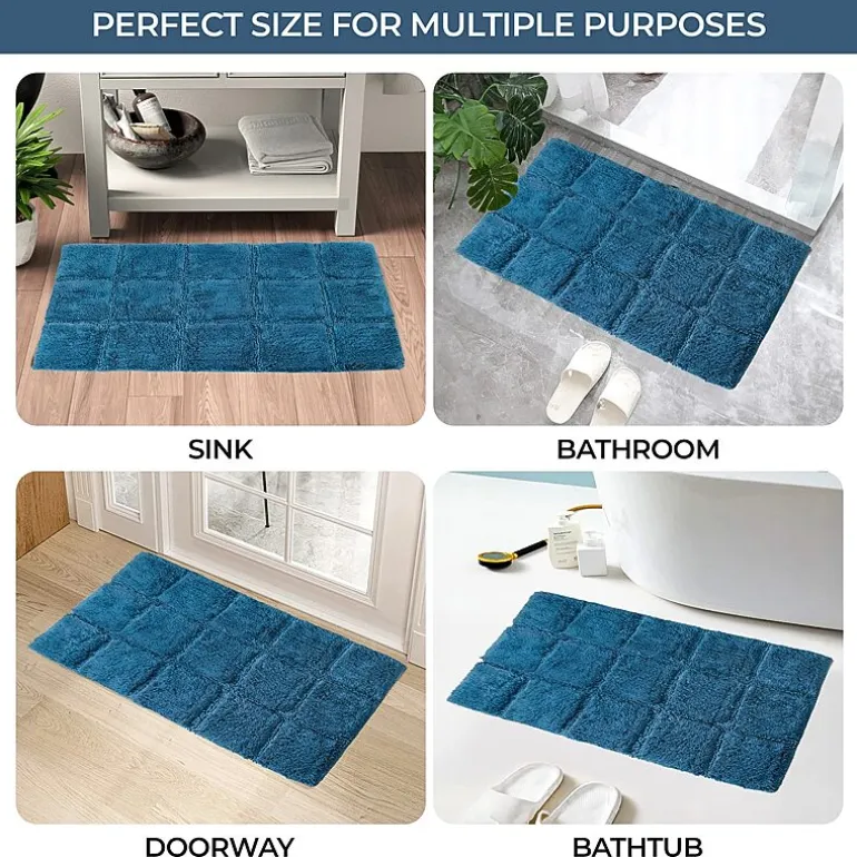 SUPERIOR® Cotton Checkers 2-Pc Bath Bath Rug